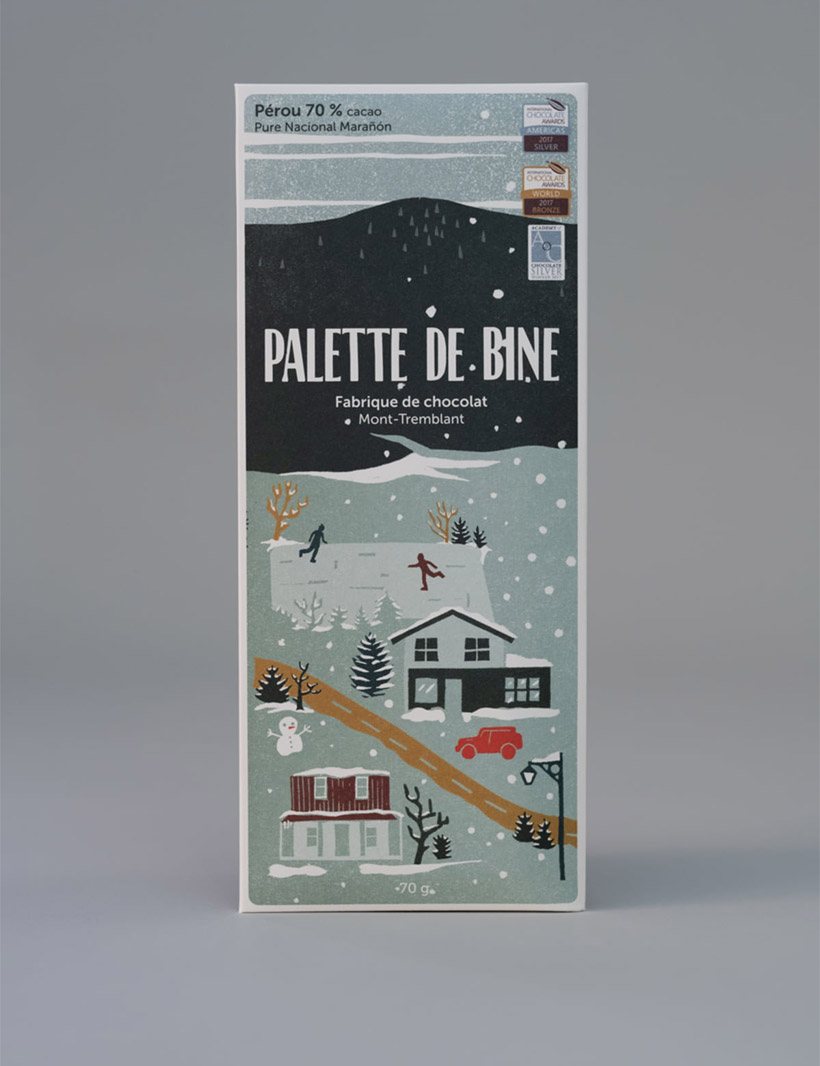 Chocolat Palette de Bine, cacao Pérou Pure Nacional Marañón 70%