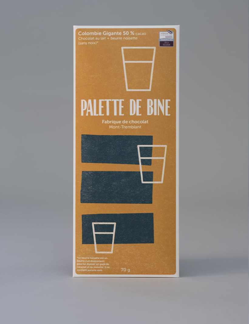 Chocolat Palette de Bine, Cacao Colombie Huila 50% - Chocolat au lait et beurre noisette