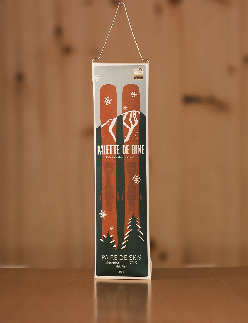 Barre de chocolat - Skis noir 70%
