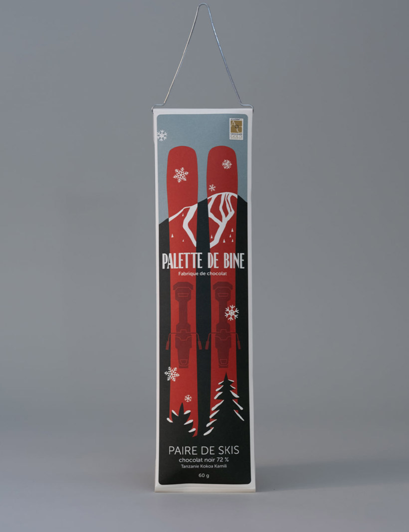 Barre de chocolat - Skis noir 70%